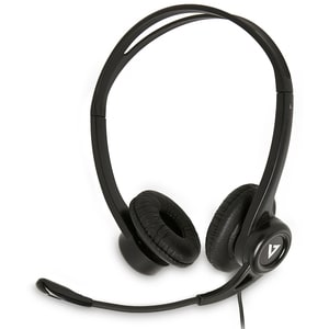V7 HU311-2EP Wired Over-the-head Stereo Headset - Black - Binaural - Supra-aural - 32 Ohm - 20 Hz to 20 kHz - 180 cm Cable