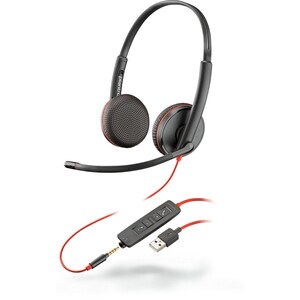 Plantronics Blackwire C3225 Headset - Stereo - USB Type A, Mini-phone (3.5mm) - Wired - 20 Hz - 20 kHz - Over-the-head - B