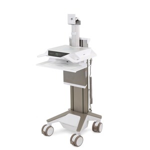 Ergotron CareFit Medical Trolley - TAA Compliant - Push/Pull Handle - 17 kg Capacity - 4 Casters - 127 mm Caster Size - Wh