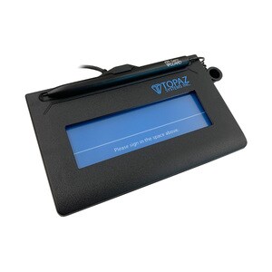 Topaz SigLite T-S460-HSX-R Signature Pad - Stylus - TAA Compliant - 4.40" x 1.40" Active Area - Wired - Black LCD - Backli
