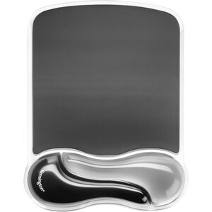 Kensington Duo Gel Mouse Pad Wrist Rest - Gray - 7.63" Dimension - Black/Gray - Gel - TAA Compliant