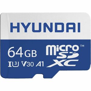 Hyundai 64GB microSDXC UHS-I Memory Card with Adapter, 90MB/s (U3) 4K Video, Ultra HD, A1, V30 - Up to 35MB/s write speeds