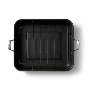 Calphalon Premier 16-Inch Roaster With Rack - - Hard Anodized Aluminum - Roasting, Baking, Cooking - Dishwasher Safe - Ove