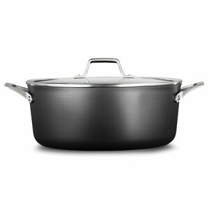 Calphalon Premier Nonstick 8.5-Qt. Dutch Oven - - Hard Anodized Aluminum, Tempered Glass Lid - Stew, Cooking, Serving - Di