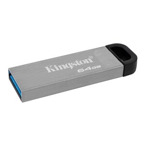 Kingston DataTraveler Kyson 64 GB USB 3.2 (Gen 1) Type A Flash Drive - Silver - 200 MB/s Read Speed - 1 Piece