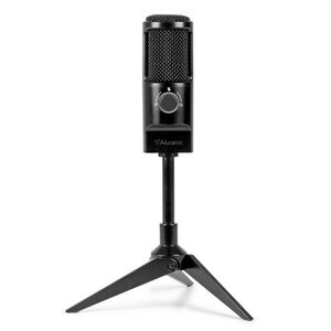 Aluratek AUVM01F Wired Condenser Microphone - 20 Hz to 20 kHz - Uni-directional, Omni-directional, Bi-directional - Stand 