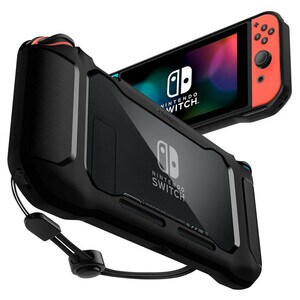 Spigen Rugged Armor Rugged Carrying Case Nintendo Gaming Console - Matte Black, Transparent - Drop Resistant - Thermoplast