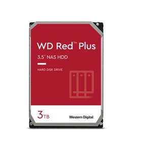 WD-IMSourcing Red Plus WD30EFRX 3 TB Hard Drive - 3.5" Internal - SATA (SATA/600) - Storage System Device Supported - 5400