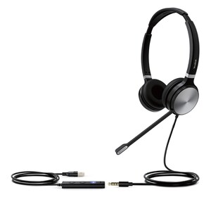 UH36 MS CERTIFIED TEAMS USB WIRED HEADSET, BINAURAL EAR (DUAL EAR), USB-A 2.0, 3.5MM, NOISE-CANCELING MICROPHONE, LEATHER 