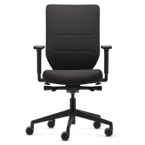 Ergotron WF Upholstered Chair, with Armrests 4-D (graphite black) - Graphite Black Fabric Seat - 5-star Base - Graphite Bl