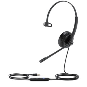 Yealink USB Wired Headset - Mono - USB - Wired - 32 Ohm - 20 Hz - 20 kHz - Over-the-head - Monaural - Uni-directional, Ele