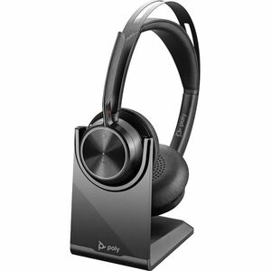 Poly Voyager Focus 2 Headset - Stereo - USB Type A - Wired/Wireless - Bluetooth - 164 ft - 20 Hz - 20 kHz - On-ear - Binau