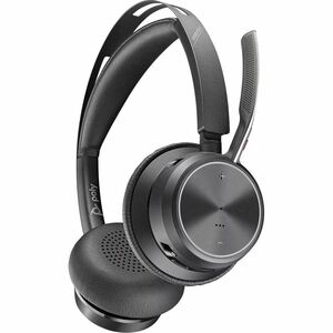Poly Voyager Focus 2 Wired/Wireless On-ear Stereo Headset - Black - Binaural - Ear-cup - 5000 cm - Bluetooth - 20 Hz to 20