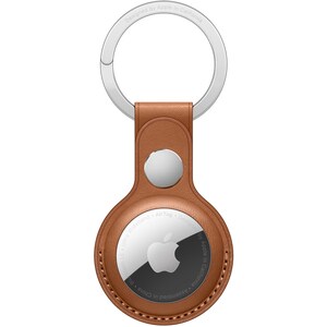 AirTag Leather Key Ring - Saddle Brown