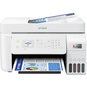 Epson EcoTank L5296 Wireless Inkjet Multifunction Printer - Colour - White - Copier/Fax/Printer/Scanner - 33 ppm Mono/15 p