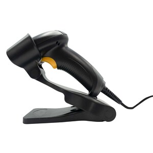 Star Micronics Handheld Wired Barcode Scanner - Cable Connectivity - 1D, 2D - Imager - USB - Black - Stand Included - IP42