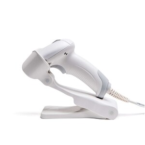 Star Micronics Handheld Wired Barcode Scanner - Cable Connectivity - 1D, 2D - Imager - USB - White - Stand Included - IP52