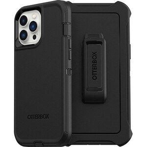 OtterBox Defender Rugged Carrying Case (Holster) Apple iPhone 13 Pro Max, iPhone 12 Pro Max Smartphone - Black - Drop Resi