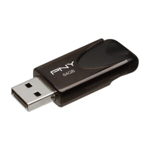 PNY 64GB Attaché 4 USB 2.0 Flash Drive - 64 GB - USB 2.0 - Black