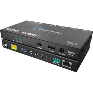 Comprehensive HDMI Extender - 2 x Network (RJ-45) - 3 x USB - 2 x HDMI - 330 ft Extended Range - Metal - Black