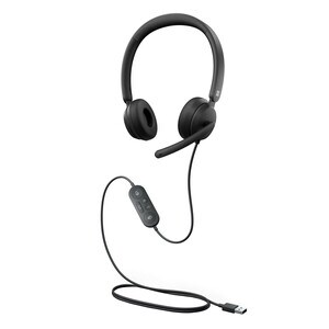 Microsoft Modern Wired On-ear Stereo Headset - Black - Binaural - Noise Reduction Microphone - USB