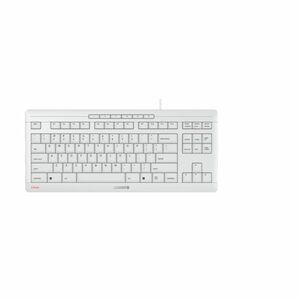 CHERRY STREAM TKL Wired Keyboard - Compact,Pale Gray,Quiet,Cap Lock & Scroll LED's,Multimedia Keys