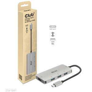 Club 3D CSV-1547 USB Hub - USB 3.1 (Gen 2) Type C - Desktop - 4 USB Port(s) - 4 USB 3.1 Port(s)