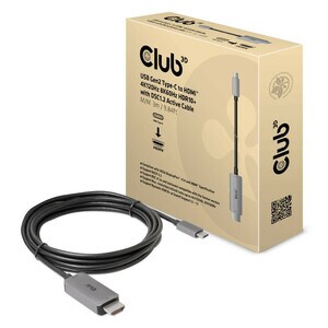 Club 3D HDMI/USB-C Audio/Video/Data Transfer Cable - 9.84 ft HDMI/USB-C Audio/Video/Data Transfer Cable for TV, PC, Audio/