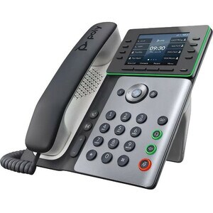 Poly Edge E350 IP Phone - Corded - Corded - NFC, Wi-Fi, Bluetooth - Desktop, Wall Mountable - TAA Compliant - VoIP - IEEE 