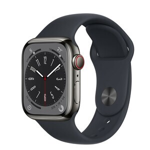 Apple Watch Series 8 GPS + Cellular 45mm Graphite Stainless Steel Case with Midnight Sport Band - Regular