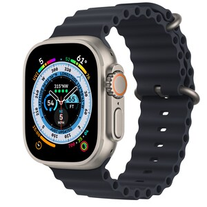 Apple Watch Ultra GPS + Cellular 49mm Titanium Case with Midnight Ocean Band