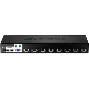TRENDnet 8-Port USB/PS2 Rack Mount KVM Switch, TK-803R, VGA & USB Connection, Supports USB & PS/2 Connections, Device Moni