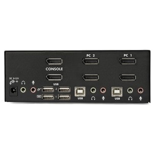 StarTech.com 2 Port Dual DisplayPort USB KVM Switch with Audio - 2 Computer(s) - 1 Local User(s) - WQUXGA - 3840 x 2400 - 
