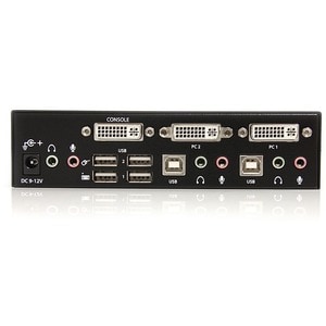 StarTech.com 2 Port DVI USB KVM Switch with Audio and USB 2.0 Hub - Dual Port DVI KVM Switch - 2 Computer(s) - WUXGA - 192