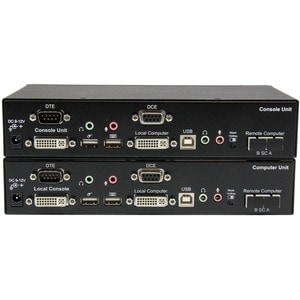 StarTech.com Extender console KVM DVI USB con connessione seriale e audio via fibra MM - 2km - 2 Computer - 2 km Range - W