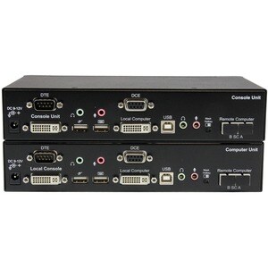 StarTech.com USB DVI KVM Extender Over Fiber 2km - Serial/Audio - 2 Computer(s) - 2 km Range - WUXGA - 1920 x 1200 Maximum
