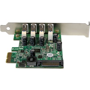 StarTech.com Tarjeta Adaptador PCI Express PCI-E USB 3.0 con UASP de 4 Puertos - Alimentación SATA - Soporte UASP - 4 Tota