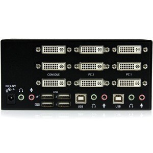 StarTech.com 2 Port Triple Monitor DVI USB KVM Switch with Audio & USB 2.0 Hub - 2 Computer(s) - WUXGA - 1920 x 1200 - 6 x