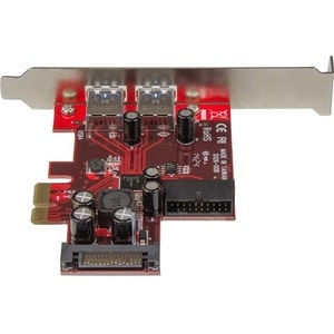 StarTech.com Scheda Espansione PCI Express USB 3.0 a 4 porte - 2 interne, 2 esterne - Adattatore PCIe alimentato SATA - 4 