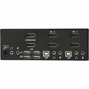 StarTech.com 2-Port DisplayPort KVM Switch - Dual-Monitor - 4K 60 - with Audio & USB Peripheral Support - DP 1.2 - USB Hub