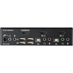 2 Port USB HDMI KVM Switch with Audio and USB 2.0 Hub - 1080p (1920 x 1200), Hotkey Support - Dual Port Keyboard Video Mon