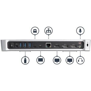 StarTech.com USB C Docking Station - Power Delivery (USB PD) - Windows / MacBook - Triple 4K - USB-C to DP x 2 - USB C to 