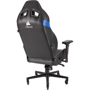 Corsair T2 ROAD WARRIOR Gaming Chair - Black/Blue - For Game, Office, Desk - PU Leather, Steel - Black, Blue