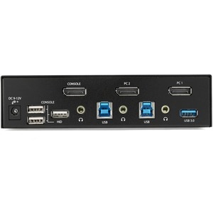 StarTech.com 2 Port DisplayPort KVM Switch - 4K 60Hz - Single Display - UHD DP 1.2 USB KVM Switch with USB 3.0 Hub & Audio