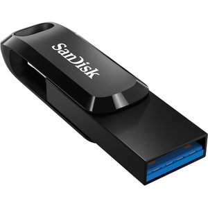 SanDisk Ultra Dual Drive Go 64 GB USB 3.1 Type C, USB Type A Flash Drive - Black - 150 MB/s Read Speed