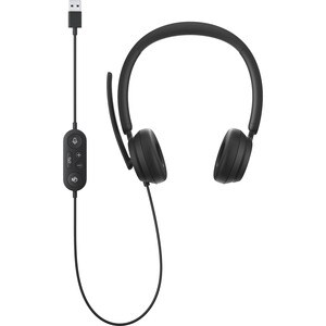 Microsoft Modern Wired On-ear Stereo Headset - Black - Binaural - Noise Reduction Microphone - USB