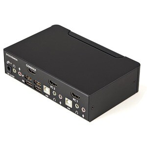 StarTech.com 2 Port USB HDMI® KVM Switch with Audio and USB 2.0 Hub - 2 x 1 - 2 x Mini HDMI Digital Audio/Video, 2 x Type 
