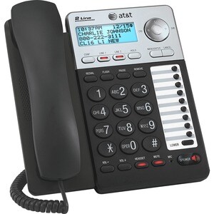 AT&T ML17929 Standard Phone - Silver - 2 x Phone Line - Speakerphone - Backlight