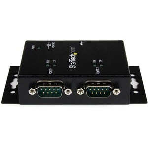 StarTech.com USB to Serial Adapter - 2 Port - Wall Mount - Din Rail Clips - Industrial - COM Port Retention - FTDI - DB9 -