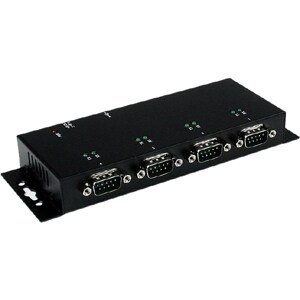StarTech.com USB to Serial Adapter Hub - 4 Port - Industrial - Wall Mount - Din Rail - COM Port Retention - FTDI USB Seria